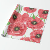 Aquarellmohn Geschenkpapier (Ungerollt)