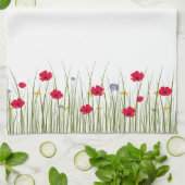 Aquarellmohn Geschirrtuch (Gefaltet)