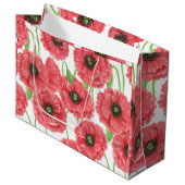 Aquarellmohn Große Geschenktüte (Vorderseite Schrägansicht)