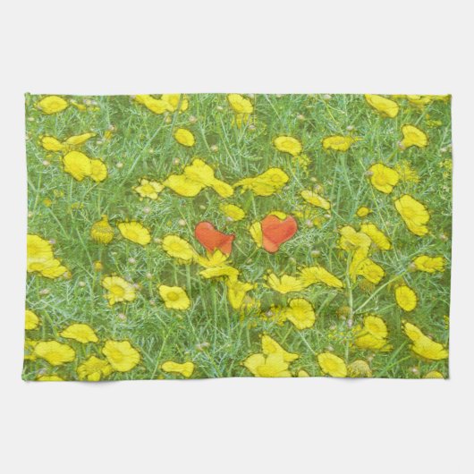 Aquarellmohn Handtuch (Horizontal)