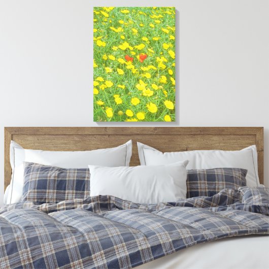 Aquarellmohn Leinwanddruck (Insitu (Schlafzimmer))