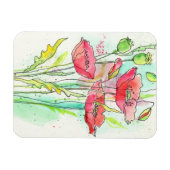 Aquarellmohn Magnet (Horizontal)