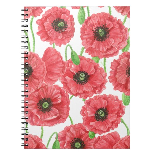 Aquarellmohn Notizblock (Vorderseite)