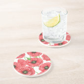 Aquarellmohn Sandstein Untersetzer (Seite)