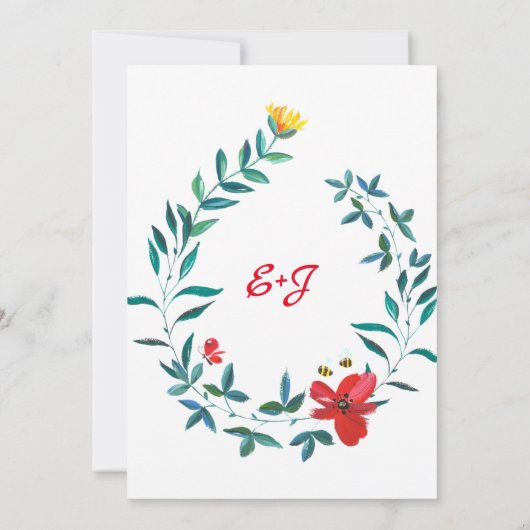 Aquarellmohn Save The Date (Rückseite)