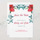 Aquarellmohn Save The Date (Vorne/Hinten)