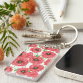 Aquarellmohn Schlüsselanhänger (Vorderseite rechts)