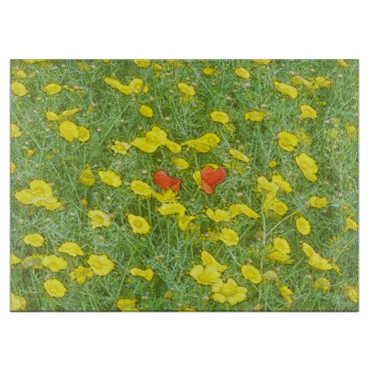Aquarellmohn Schneidebrett (Vorderseite)