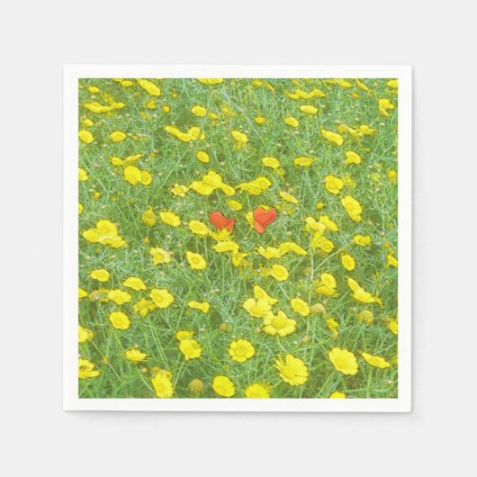 Aquarellmohn Serviette (Vorderseite)