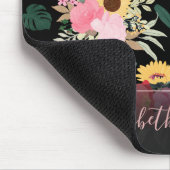 Aquarellmohn & Sonnenblumen Blumenmuster Mousepad (Ecke)