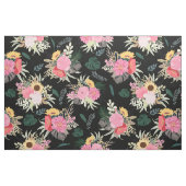 Aquarellmohn & Sonnenblumen Blumenmuster Stoff (Fat Quarter (45,7 x 55,9 cm))