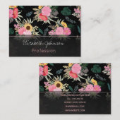 Aquarellmohn & Sonnenblumen Blumenmuster Visitenkarte (Vorne/Hinten)