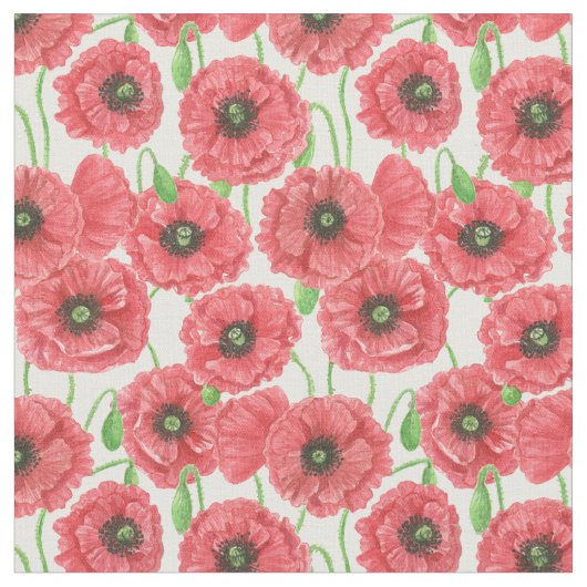 Aquarellmohn Stoff (Nahaufnahme)