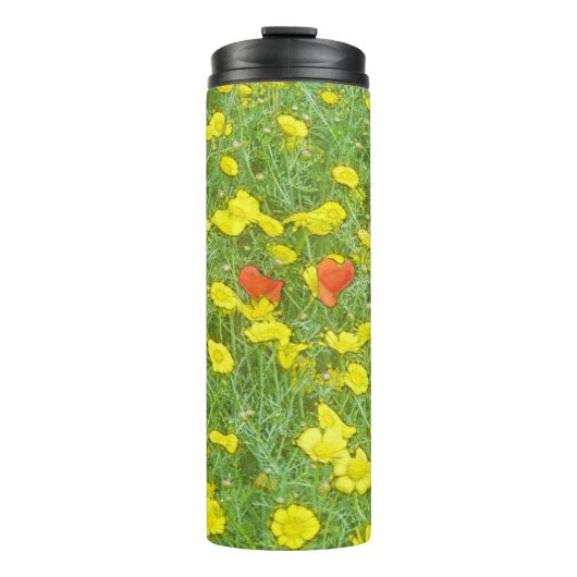 Aquarellmohn Thermosbecher (Vorderseite)