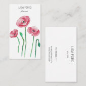 Aquarellmohn Visitenkarte (Vorne/Hinten)