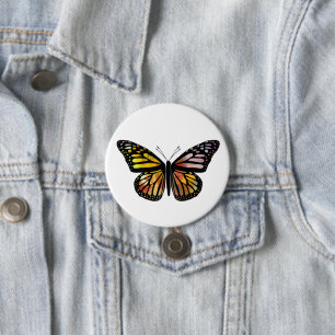 Aquarellmonarch Butterfly farbenfroh gestrichen Button