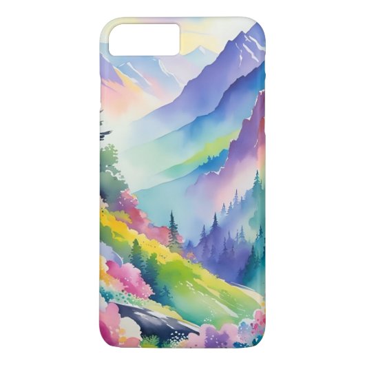 Aquarellmönch und Regenbogenhandy Case-Mate iPhone Hülle (Rückseite)
