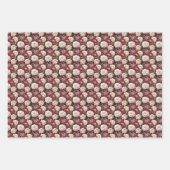 Aquarellmönche auf Burgund Geschenkpapier Set (Vorderseite)