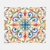 Aquarellmönche Fleecedecke (Vorderseite (Horizontal))