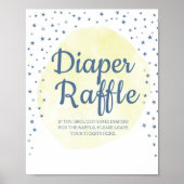 Aquarellmond & Stars Pastel Diaper Zeichen Poster (Vorne)