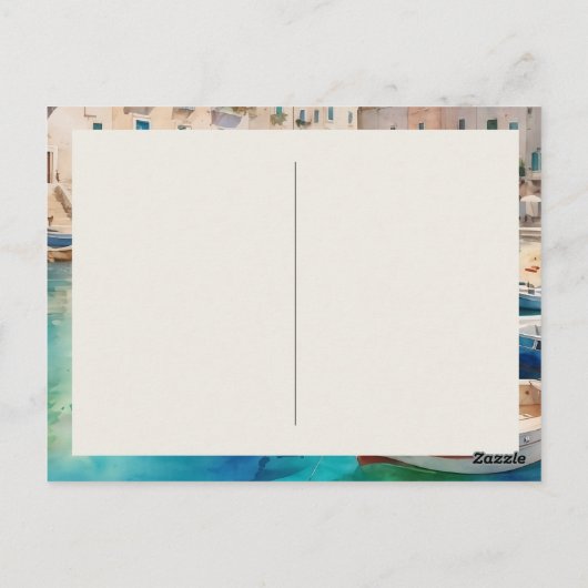 Aquarellmonopoli in Italien an der Küste Apuliens Postkarte (Rückseite)