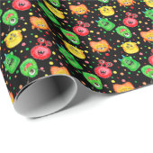 Aquarellmonster: Niedliches Nahtloses Muster Geschenkpapier (Rolleneckpunkt)