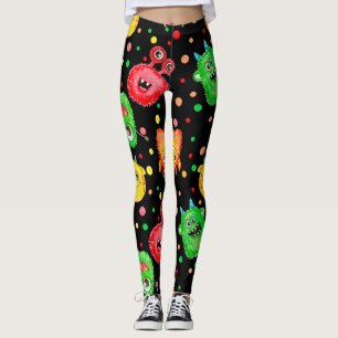 Aquarellmonster: Niedliches Nahtloses Muster Leggings