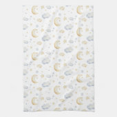 Aquarellmoon-Sterne und Cloud-Muster Geschirrtuch (Vertikal)