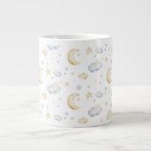 Aquarellmoon-Sterne und Cloud-Muster Jumbo-Tasse (Vorderseite)