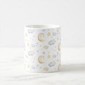 Aquarellmoon-Sterne und Cloud-Muster Kaffeetasse (Mittel)