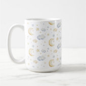 Aquarellmoon-Sterne und Cloud-Muster Kaffeetasse (Links)