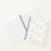 Aquarellmoon-Sterne und Cloud-Muster Notizblock (Innenseite)