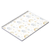 Aquarellmoon-Sterne und Cloud-Muster Notizblock (Linke Seite)