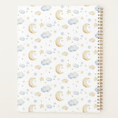 Aquarellmoon-Sterne und Cloud-Muster Planer (Rückseite)
