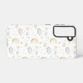 Aquarellmoon-Sterne und Cloud-Muster Samsung Galaxy Hülle (Rückseite (Horizontal))