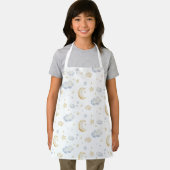 Aquarellmoon-Sterne und Cloud-Muster Schürze (Insitu)