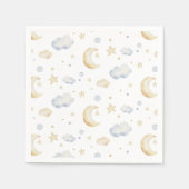 Aquarellmoon-Sterne und Cloud-Muster Serviette (Vorderseite)