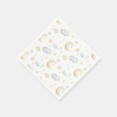 Aquarellmoon-Sterne und Cloud-Muster Serviette (Ecke)