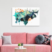 Aquarellmoose Canvas Print Leinwanddruck (Insitu (Wohnzimmer))