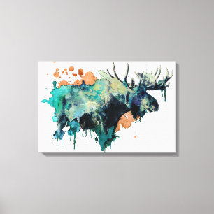 Aquarellmoose Canvas Print Leinwanddruck