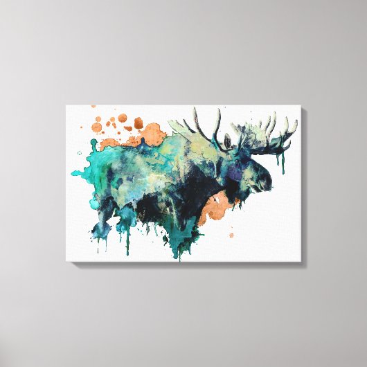 Aquarellmoose Canvas Print Leinwanddruck (Vorderseite)