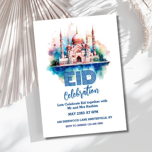 Aquarellmoschee Eid Party Einladung