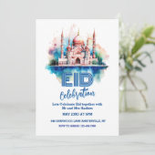 Aquarellmoschee Eid Party Einladung (Stehend Vorderseite)