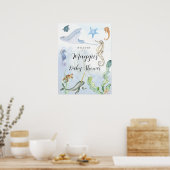 Aquarellmotiv Babydusche Zeichen Poster (Küche)