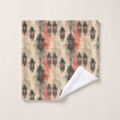 Aquarellmotorräder, Biker, Rennen, Motorräder Badhandtuch Set (Waschlappen)