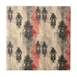 Aquarellmotorräder, Biker, Rennen, Motorräder Fliese
