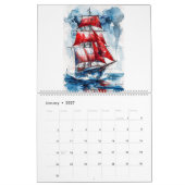 Aquarellmotorräder, Biker, Rennen, Motorräder Kalender (Jan 2027)