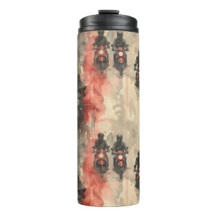 Aquarellmotorräder, Biker, Rennen, Motorräder Thermosbecher