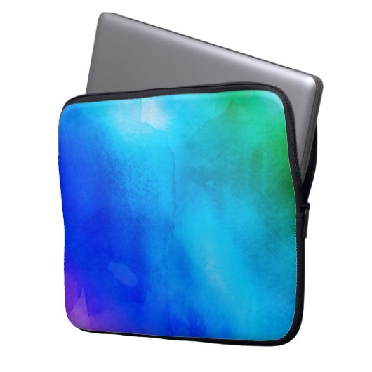 Aquarellmuffe - Regenbogen Laptopschutzhülle (Vorderseite Links)