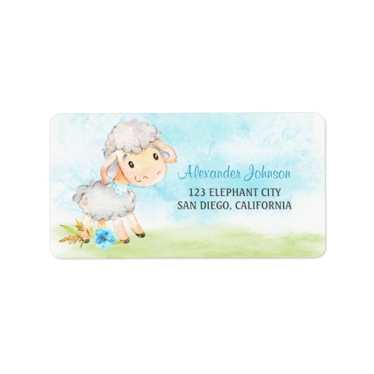 Aquarellmühle Adressaufkleber (Vorne)